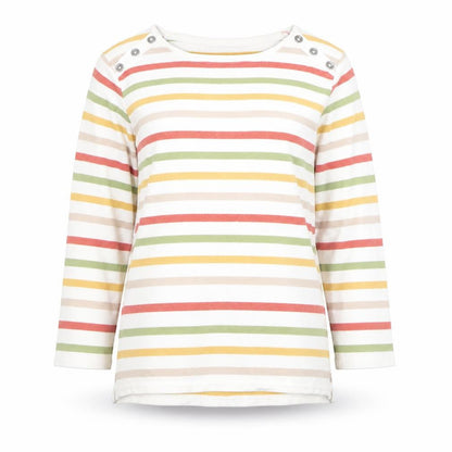 Womens UK Size S ISLE Multicoloured Basic T-Shirt