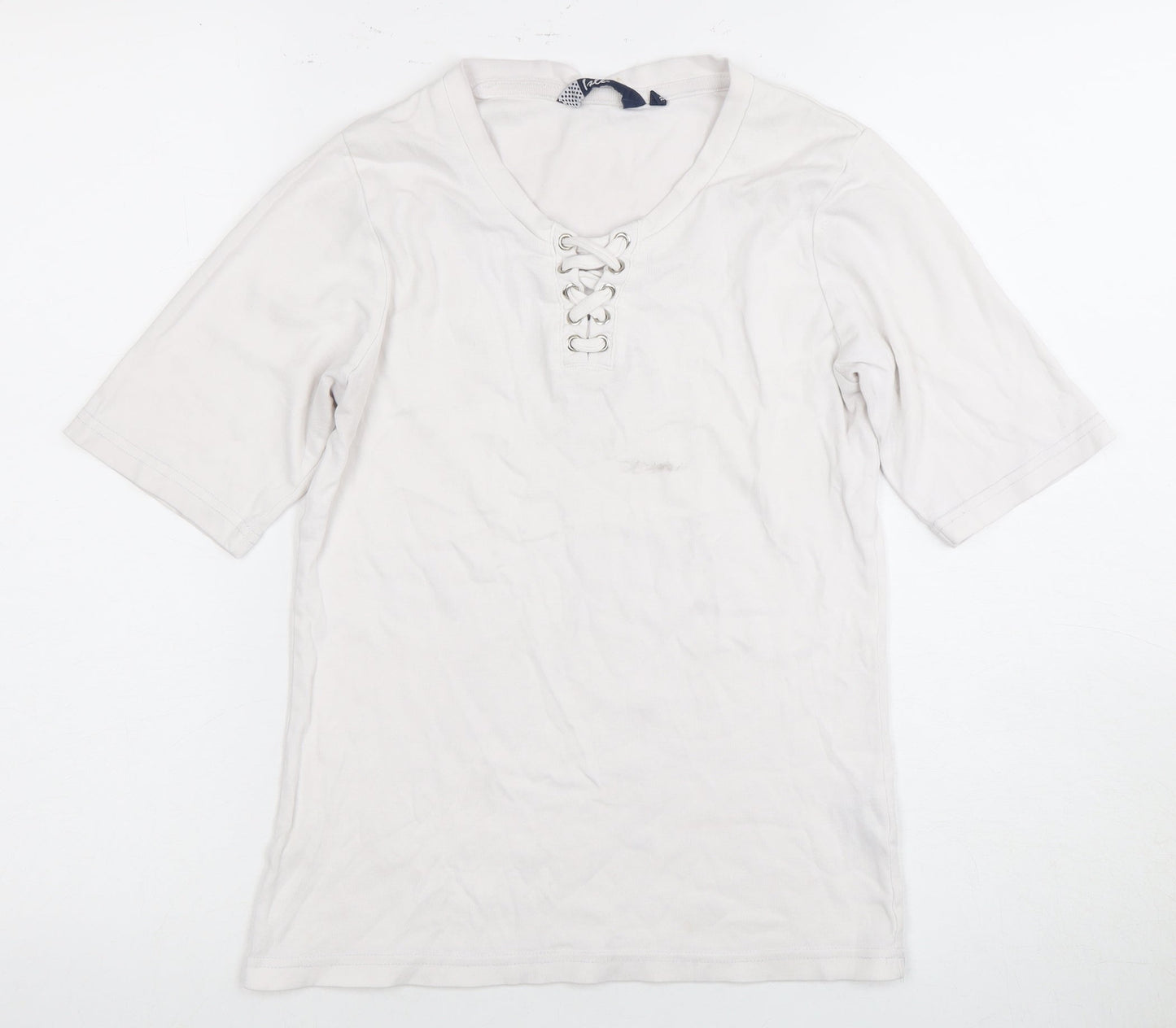 Womens UK Size 10 Isle White Basic T-Shirt