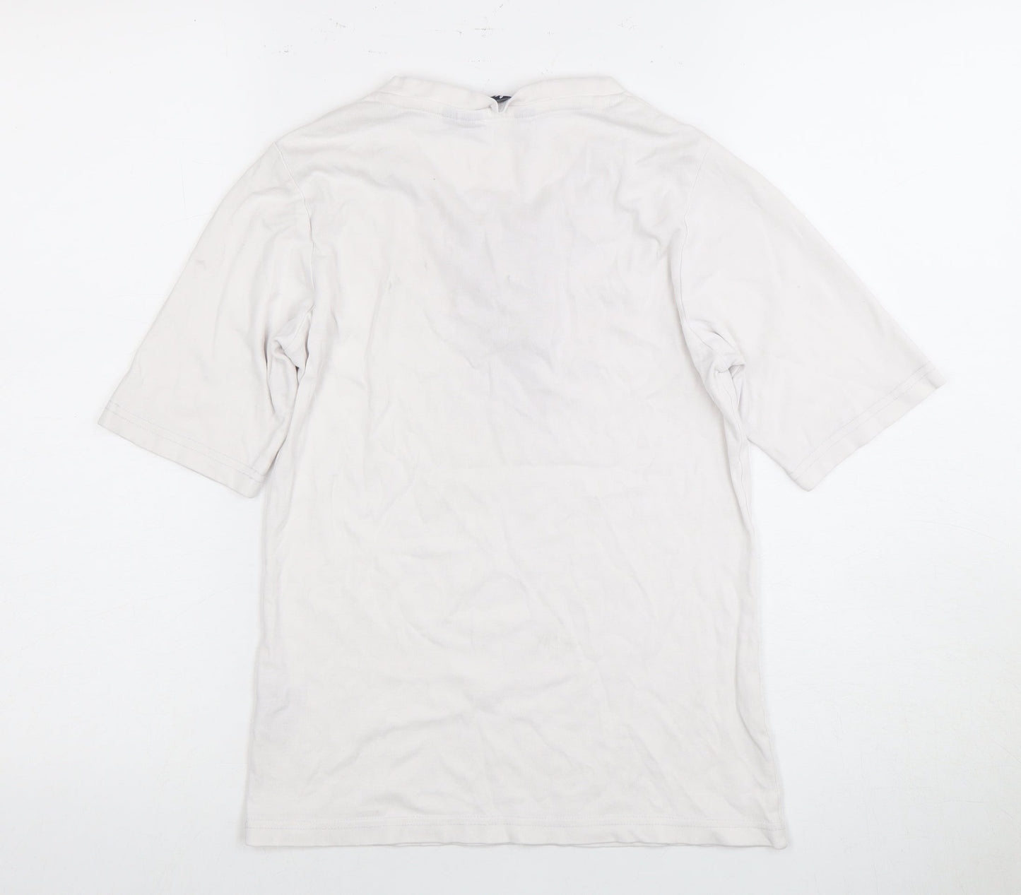 Womens UK Size 10 Isle White Basic T-Shirt