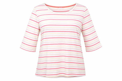 ISLE Essentials Women's Multicoloured Striped T-Shirt
