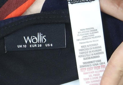 Womens UK Size 10 Wallis Multicoloured Basic Tank