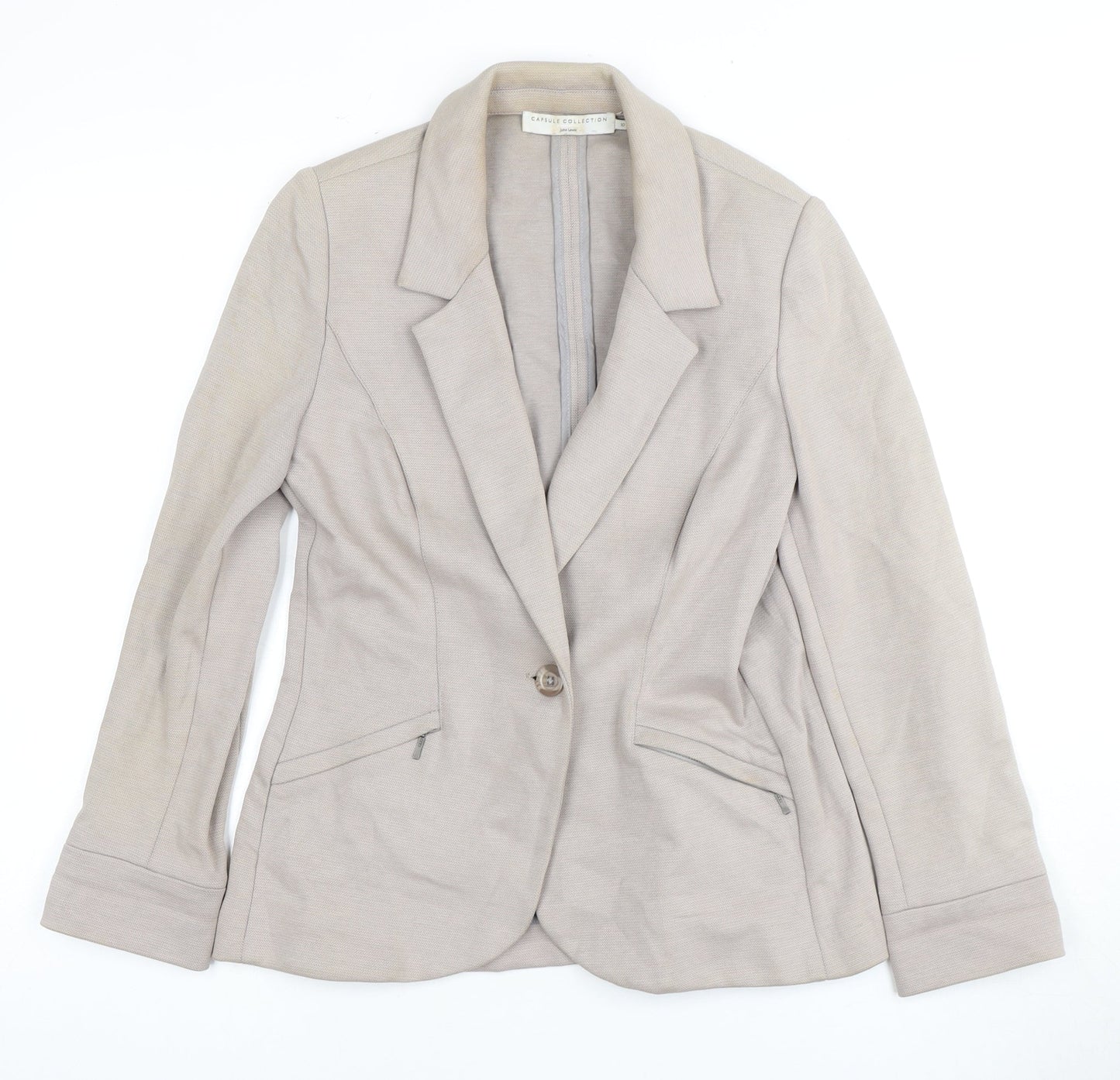 John Lewis Women Beige Regular Fit Blazer Size 10
