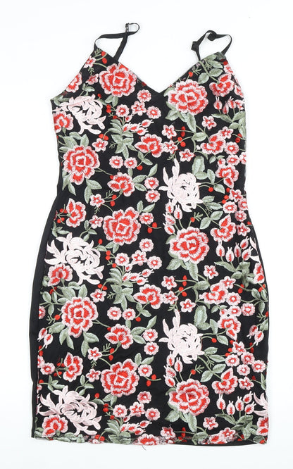 Zino Women's Floral Slip Dress, Black, Size 12, Party Wear