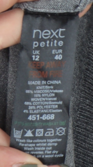 Next Women's Grey Collared Shirt Dress, Size 12 Petites