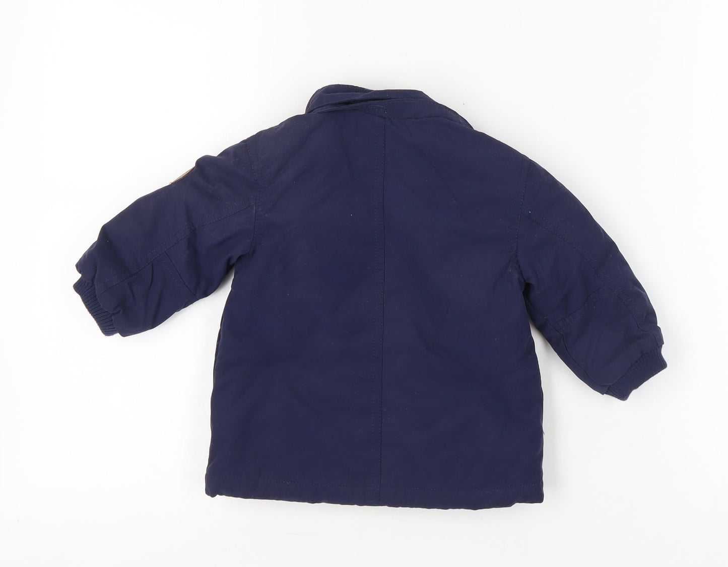 H&M Unisex Baby Blue Jacket 12 Months Lined Hooded