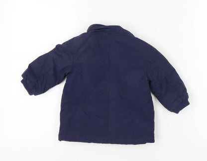 H&M Unisex Baby Blue Jacket 12 Months Lined Hooded