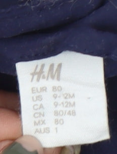 H&M Unisex Baby Blue Jacket 12 Months Lined Hooded
