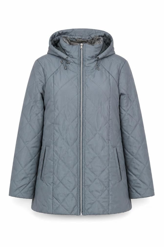 Womens UK Size M Anne de Lancay Blue Quilted Coat