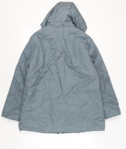 Womens UK Size M Anne de Lancay Blue Quilted Coat