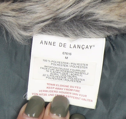Womens UK Size M Anne de Lancay Blue Quilted Coat