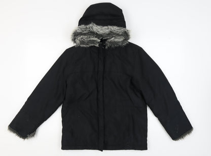 Womens UK Size 6 NEXT Black Anorak Coat