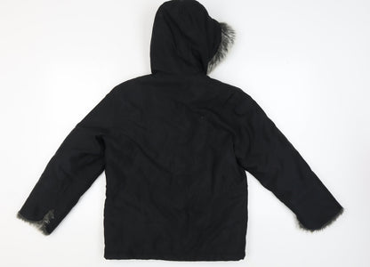 Womens UK Size 6 NEXT Black Anorak Coat