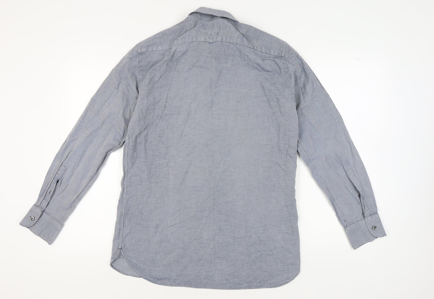 Marks and Spencer Grey Men's Long Sleeve Shirt, 16