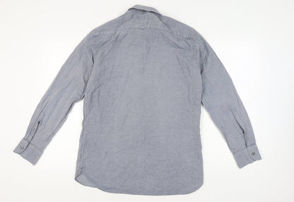 Marks and Spencer Grey Men's Long Sleeve Shirt, 16
