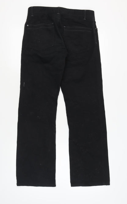 Unisex Adultss UK Size 32 NEXT Regular Fit Casual Workwear Black Trousers
