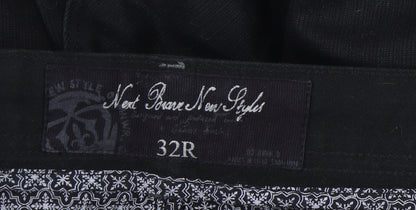 Unisex Adultss UK Size 32 NEXT Regular Fit Casual Workwear Black Trousers