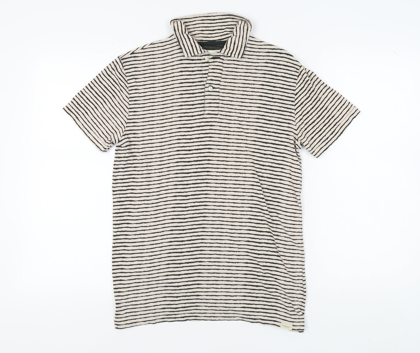 Denim & Supply Ralph Lauren Striped Polo, Men's S, Black/Beige
