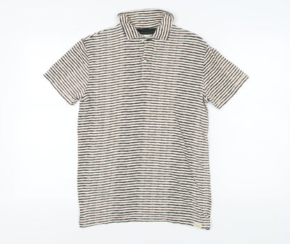Denim & Supply Ralph Lauren Striped Polo, Men's S, Black/Beige