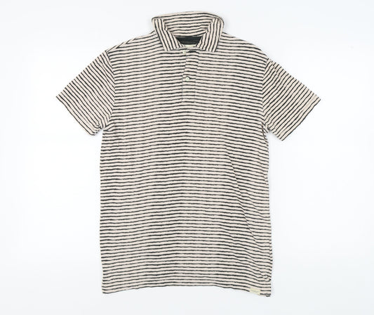 Denim & Supply Ralph Lauren Striped Polo, Men's S, Black/Beige