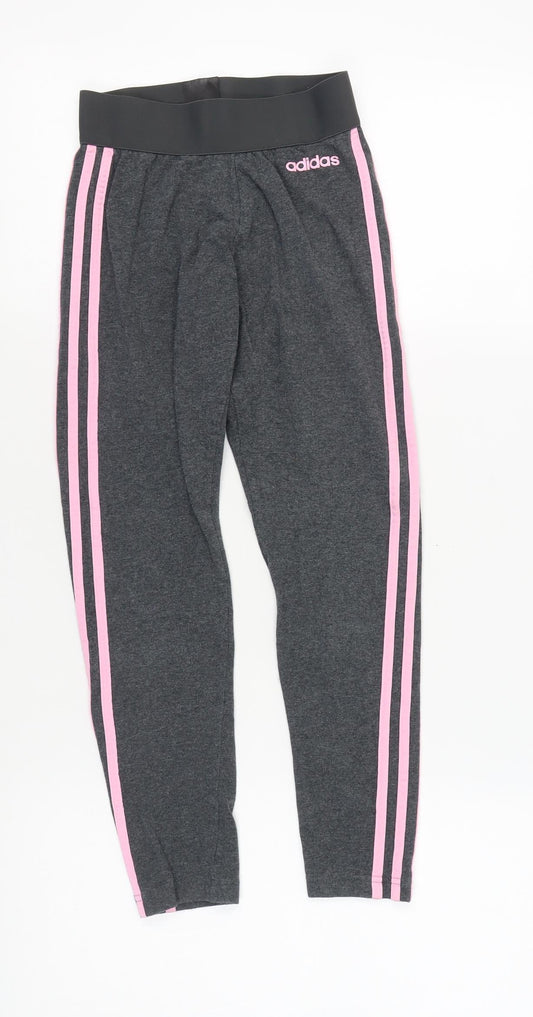 Adidas Women's Grey Track Pants XS Side Stripe