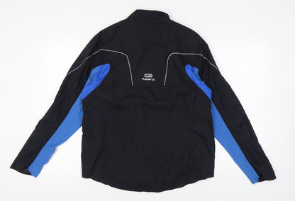 Kalenji Men's XL Black/Blue Track Jacket Reflective