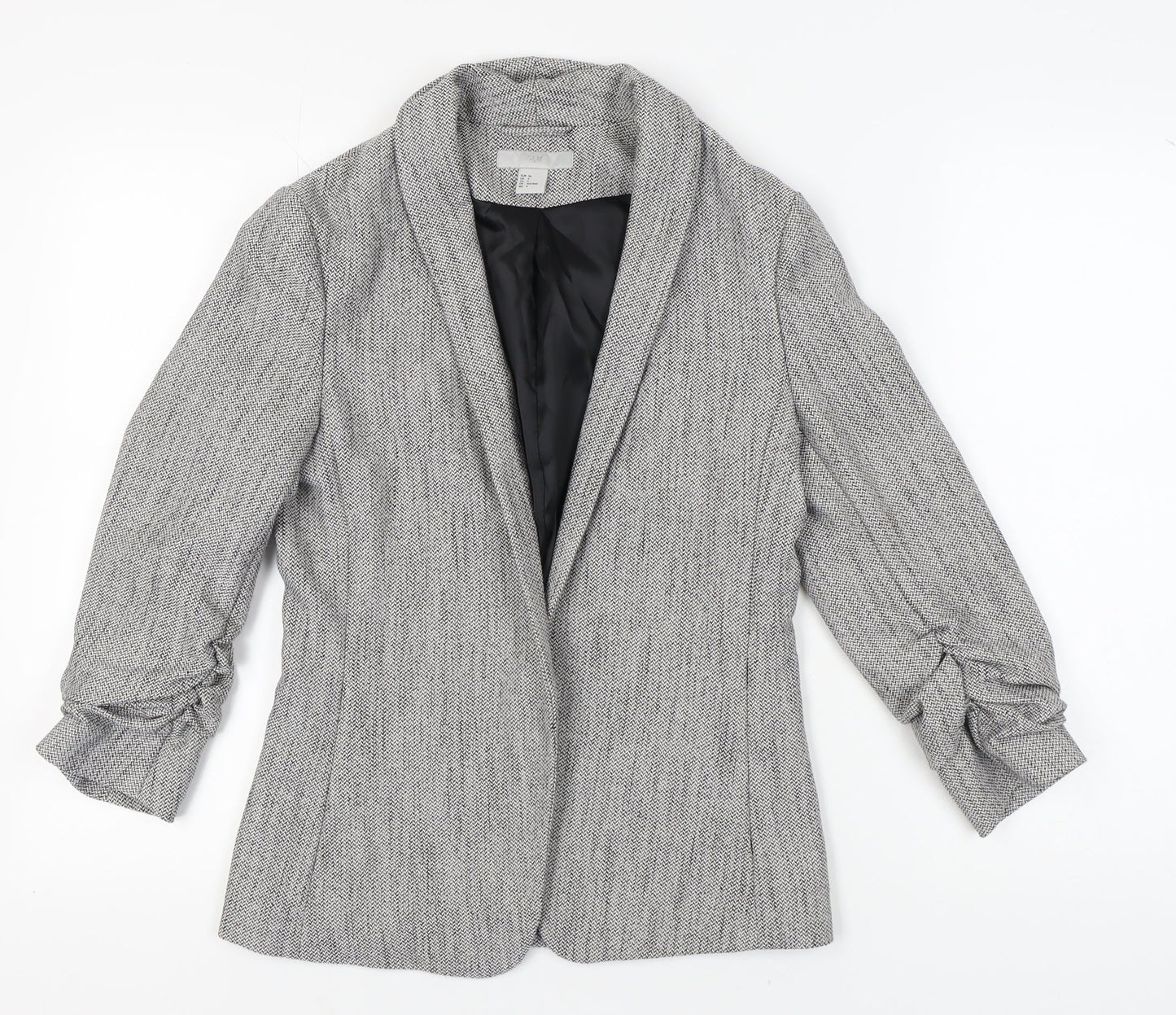 H&M Women's Grey Tweed Blazer Size 8