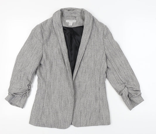 H&M Women's Grey Tweed Blazer Size 8