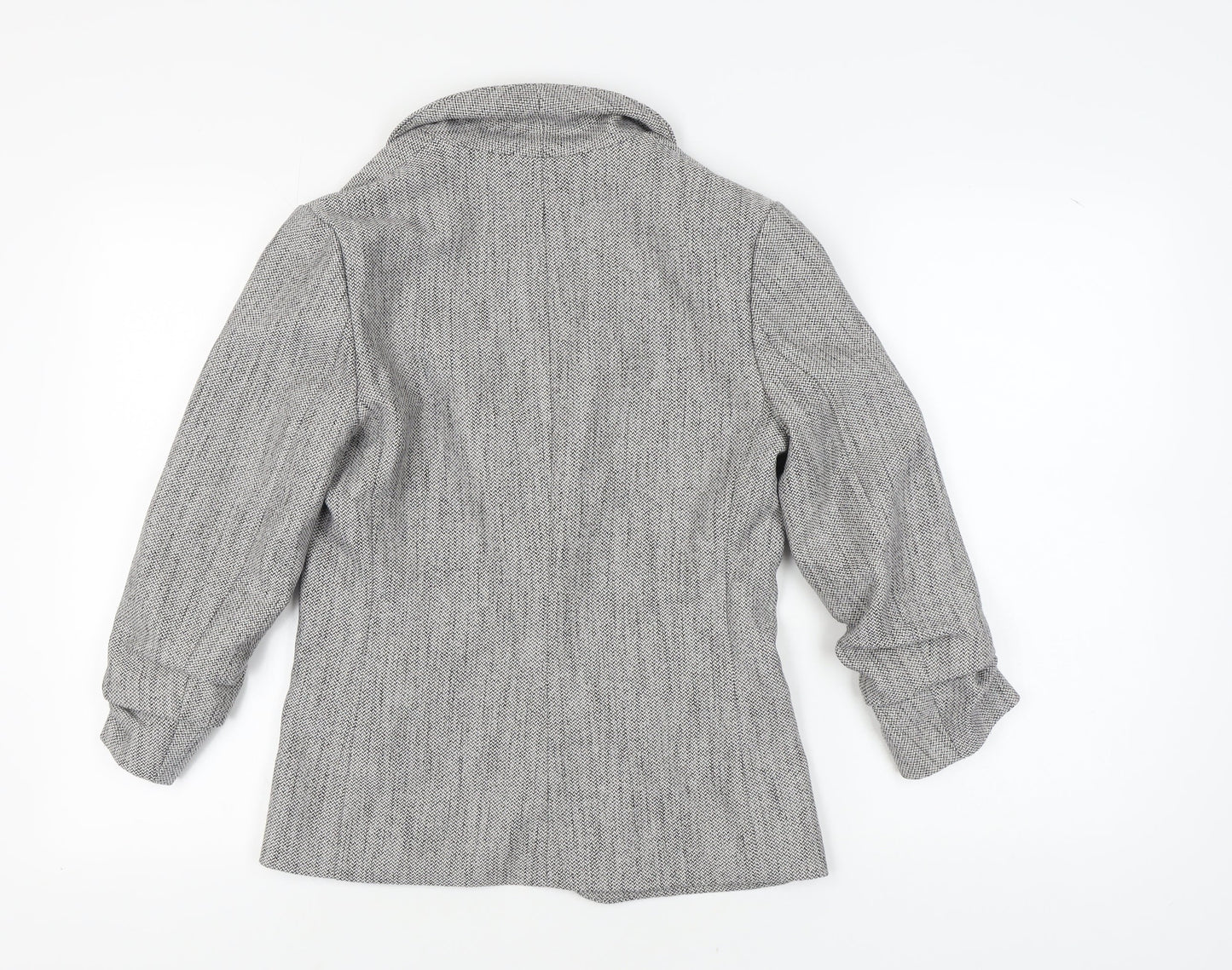 H&M Women's Grey Tweed Blazer Size 8