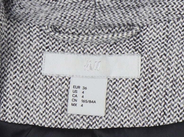 H&M Women's Grey Tweed Blazer Size 8