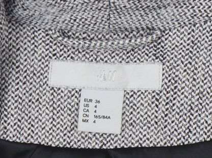 H&M Women's Grey Tweed Blazer Size 8