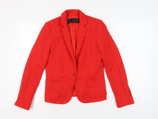 Zara Basic Women's Red Slim Fit Blazer M