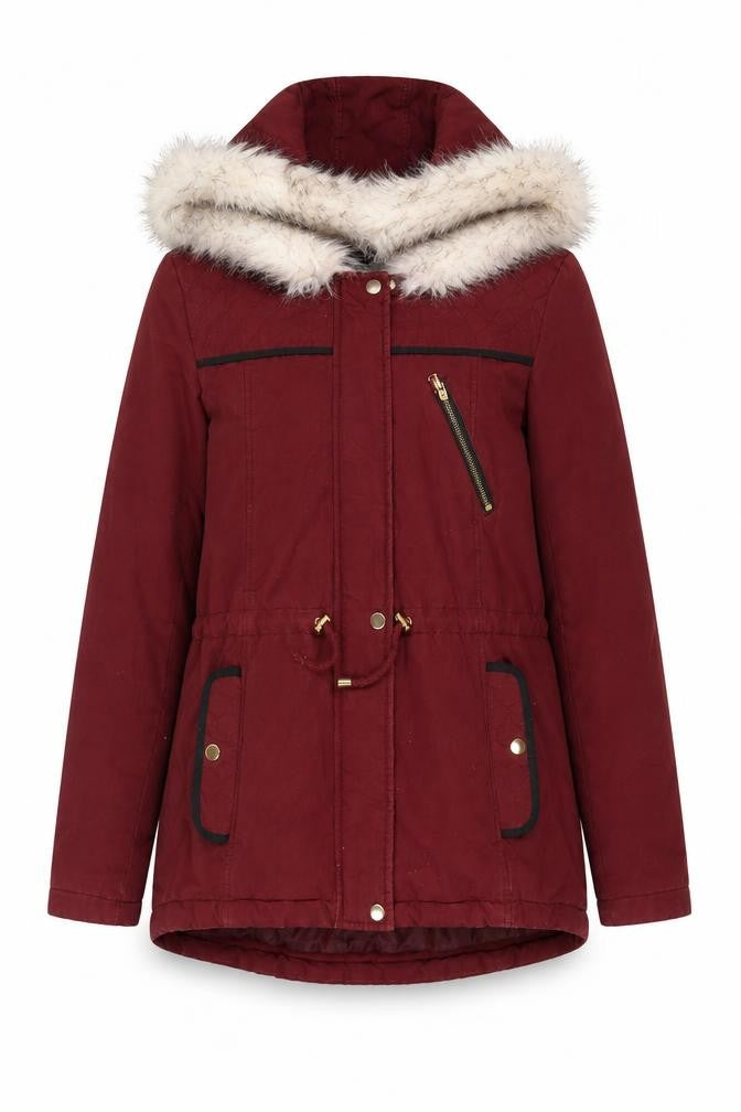 Womens UK Size 8 Dorothy Perkins Red Parka Coat