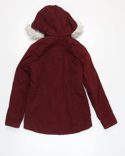 Womens UK Size 8 Dorothy Perkins Red Parka Coat