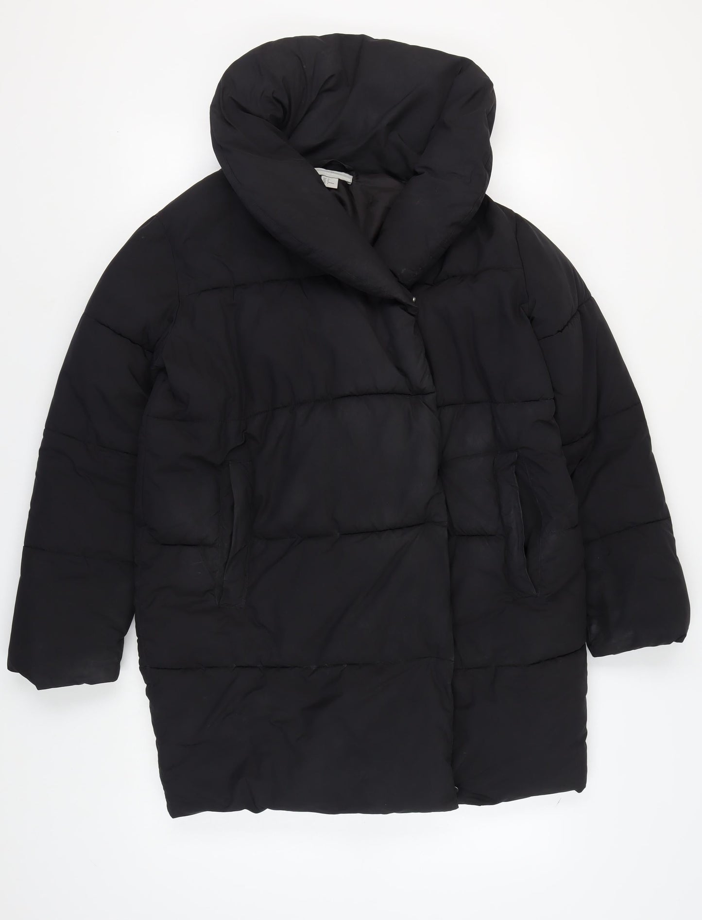 Womens UK Size 8 H&M Black Puffer Jacket