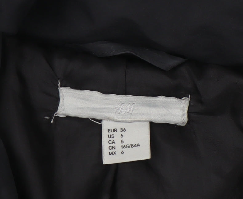 Womens UK Size 8 H&M Black Puffer Jacket