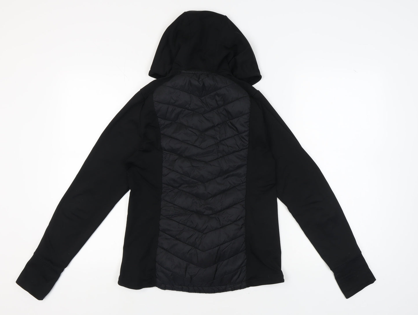 H&M Women's Black Hooded Jacket Size 12