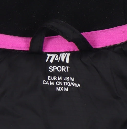 H&M Women's Black Hooded Jacket Size 12
