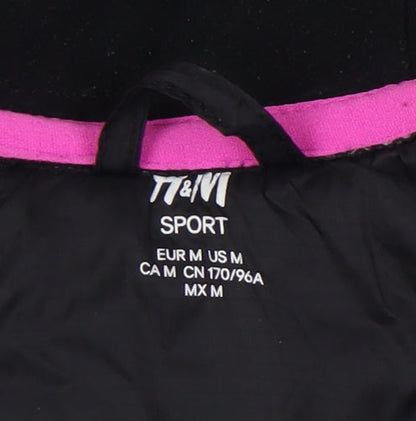 H&M Women's Black Hooded Jacket Size 12