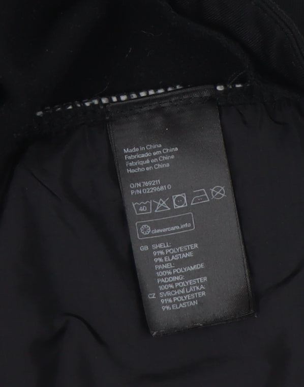 H&M Women's Black Hooded Jacket Size 12