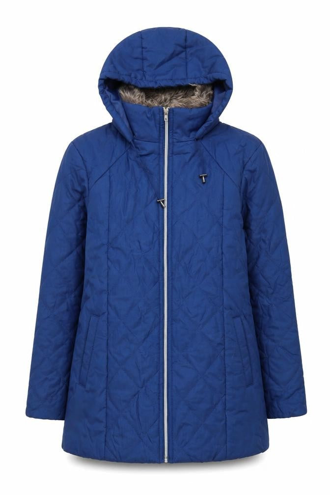 Womens UK Size M ANNE DE LANÇAY Blue Puffer Jacket