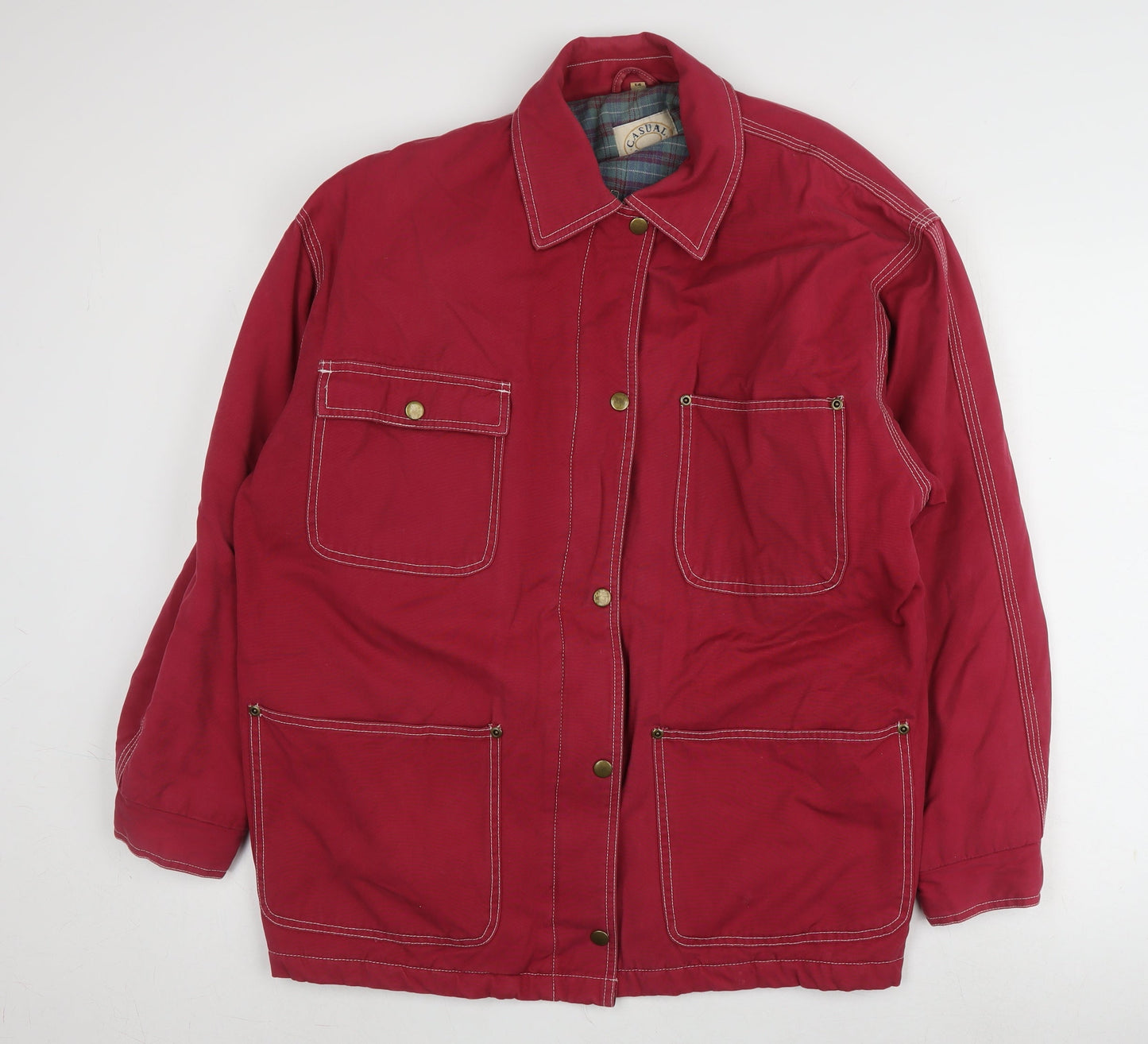 Casual Club Women's Red Long Jacket Size 14