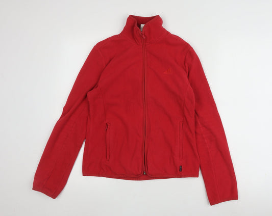 Additional front view of Adidas Women's Red Full Zip Fleece Jacket, size 12