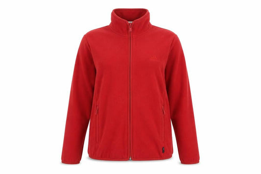 Front view of Adidas Women's Red Full Zip Fleece Jacket, size 12