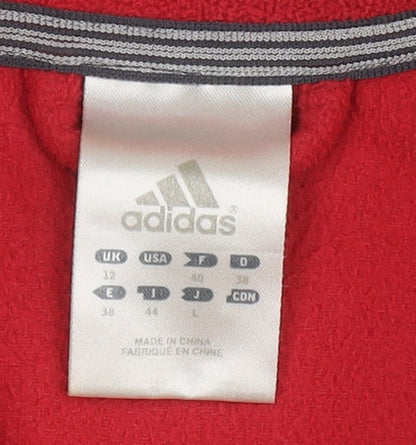 Adidas Women's Red Full Zip Fleece Jacket Size 12