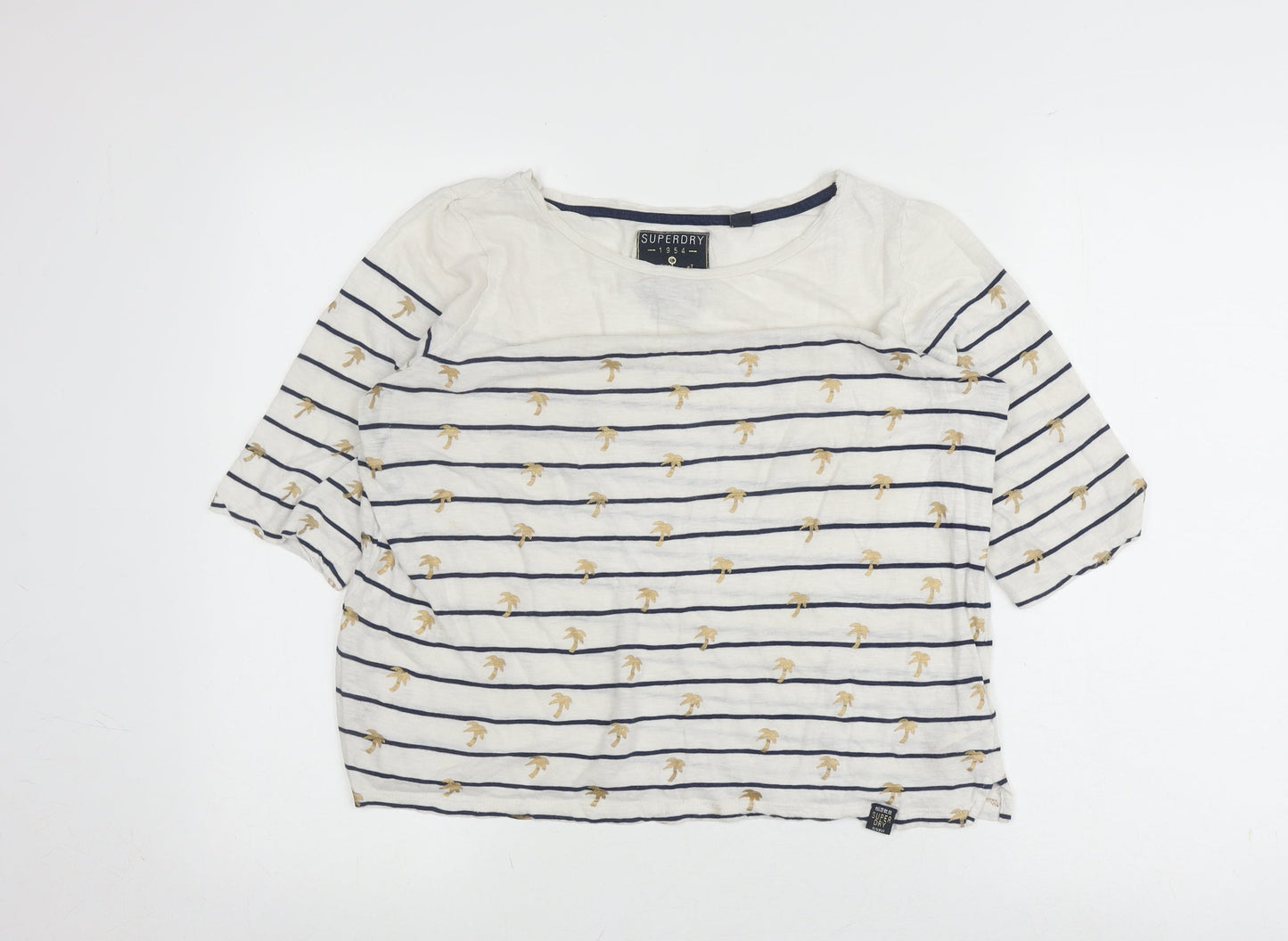 Womens UK Size M Superdry White Basic T-Shirt