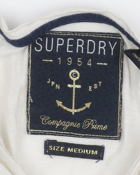 Womens UK Size M Superdry White Basic T-Shirt