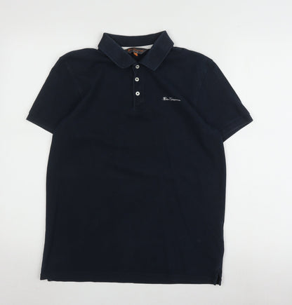 Ben Sherman Men's Black Cotton Polo Shirt Size S