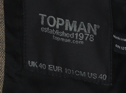 Mens UK Size 40 Topman Regular Brown Suit Jacket