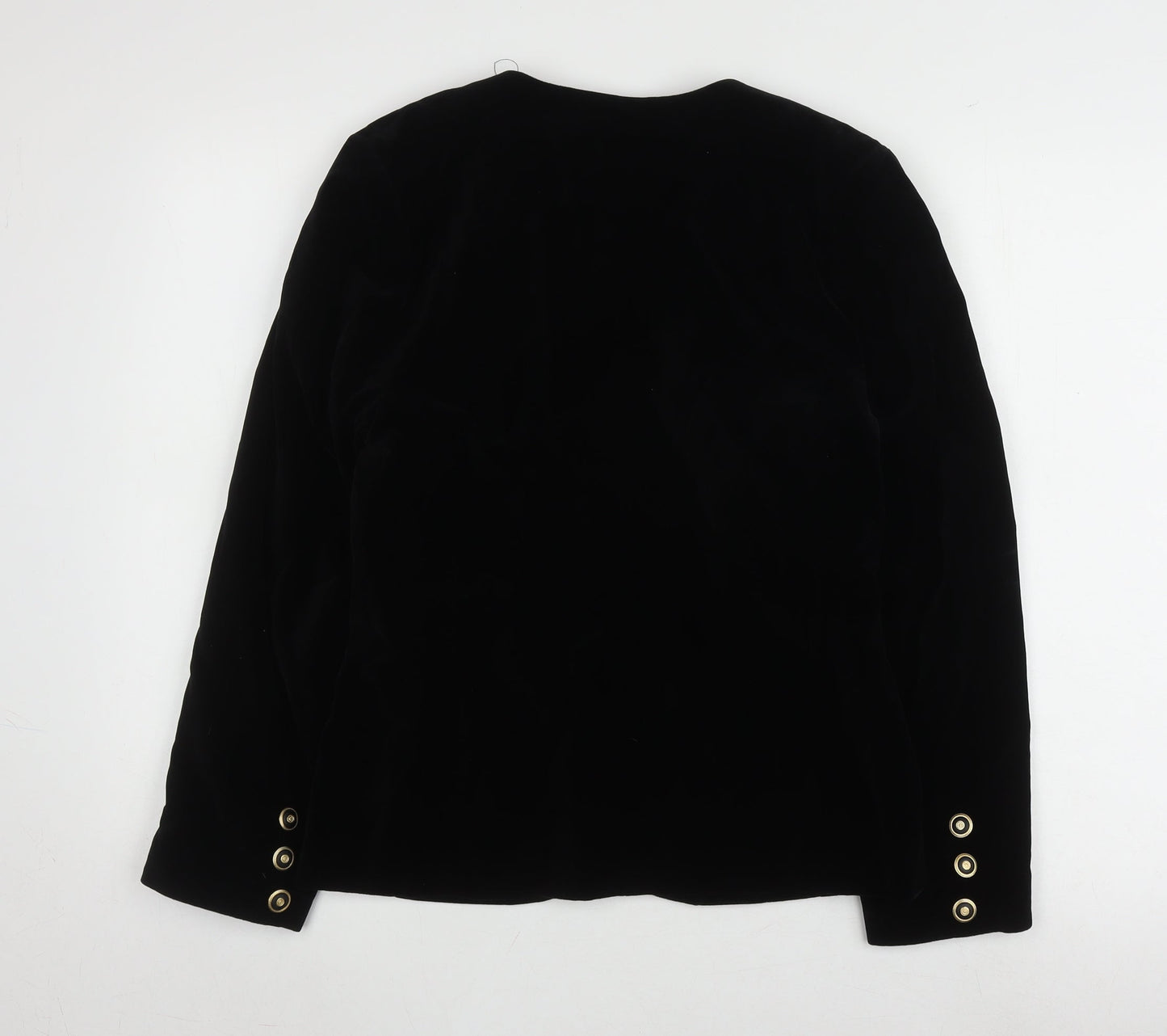 Collezioni Women's Black Cotton Button Jacket Size 12