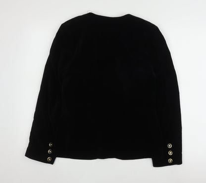 Collezioni Women's Black Cotton Button Jacket Size 12